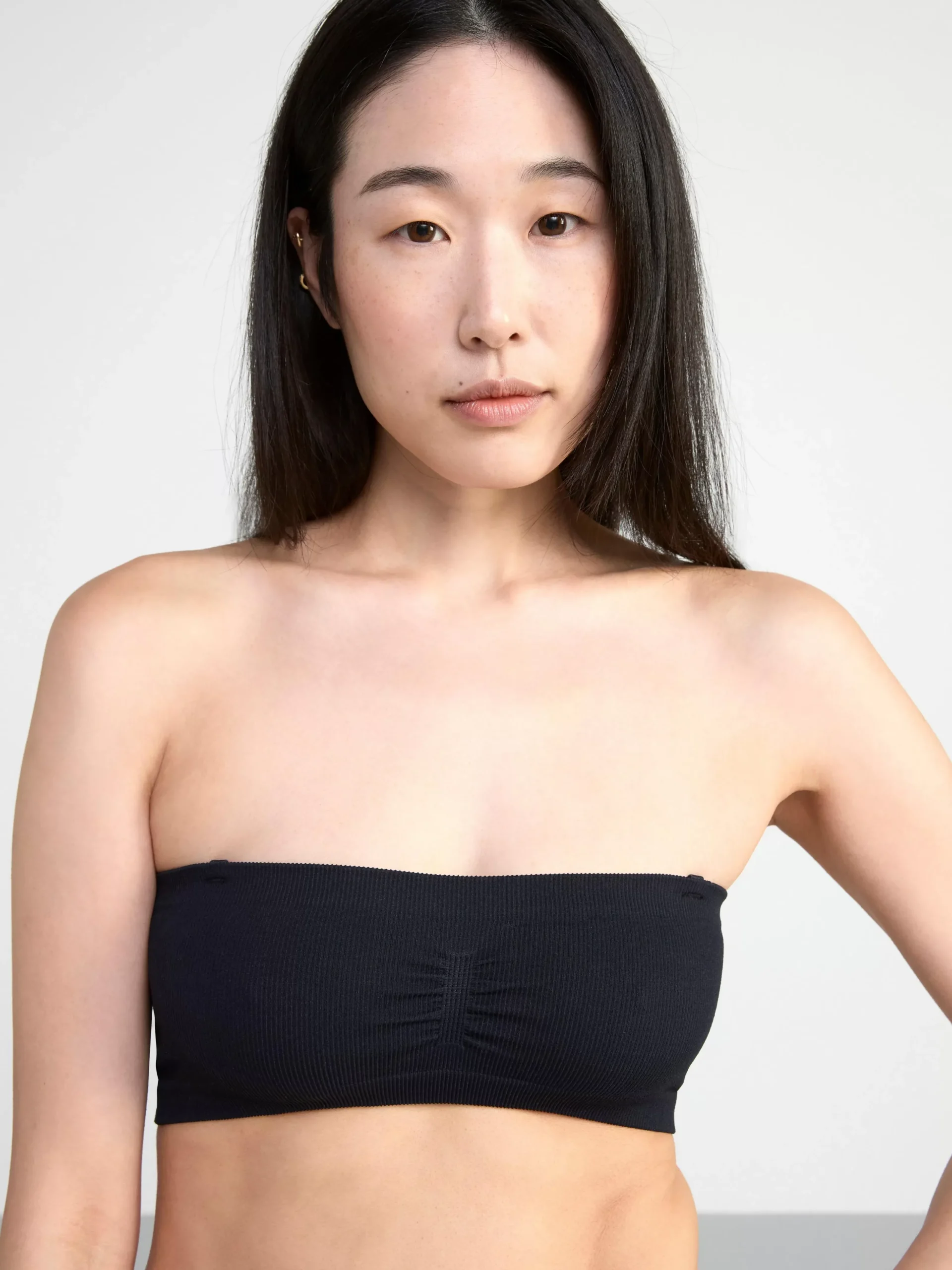Bh>Lindex Mjuk Seamless Ribbad Bandeau Bh Black