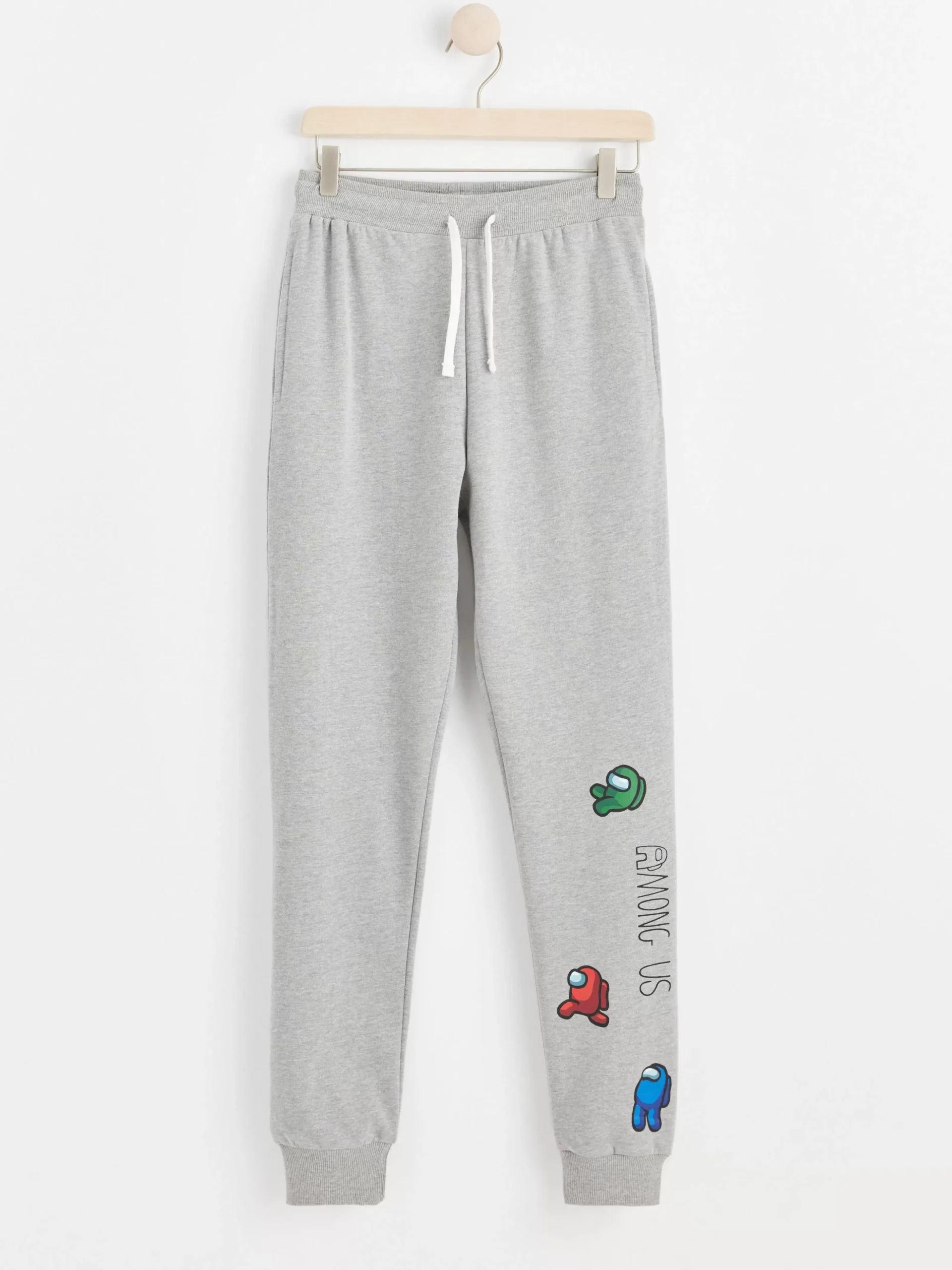 Byxor & Leggings>Lindex Mjukisbyxa Med Among Us-Tryck Och Borstad Insida Grey Melange