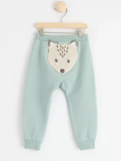 Byxor & Leggings>Lindex Mjukisbyxor Med Borstad Insida Och Applikation Baktill Light Dusty Aqua