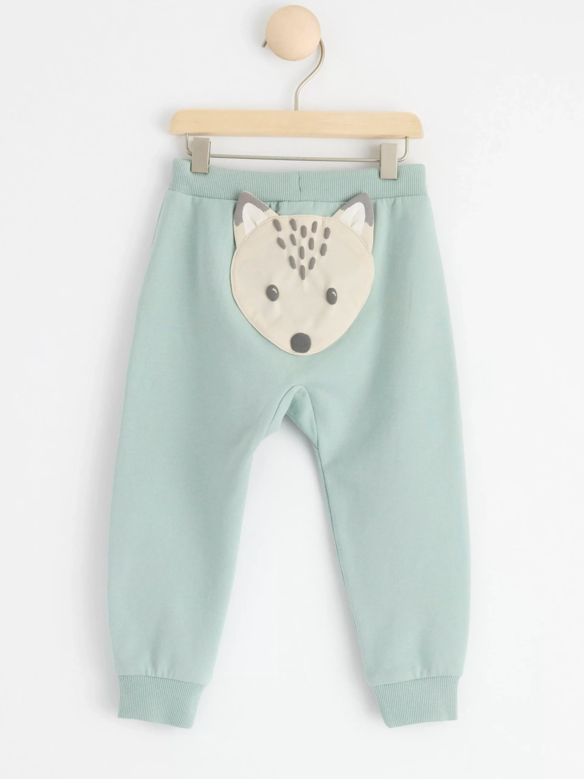 Byxor & Leggings>Lindex Mjukisbyxor Med Borstad Insida Och Applikation Baktill Light Dusty Aqua