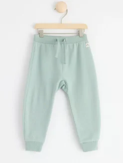 Byxor & Leggings>Lindex Mjukisbyxor Med Borstad Insida Och Applikation Baktill Light Dusty Aqua