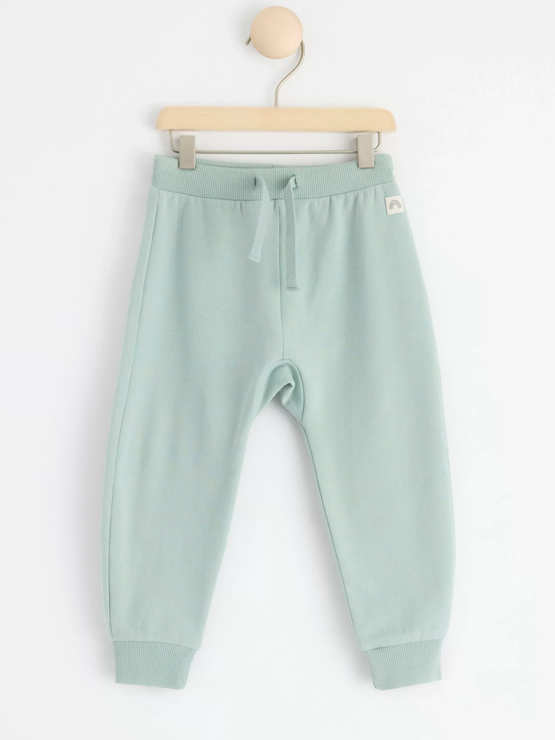 Byxor & Leggings>Lindex Mjukisbyxor Med Borstad Insida Och Applikation Baktill Light Dusty Aqua