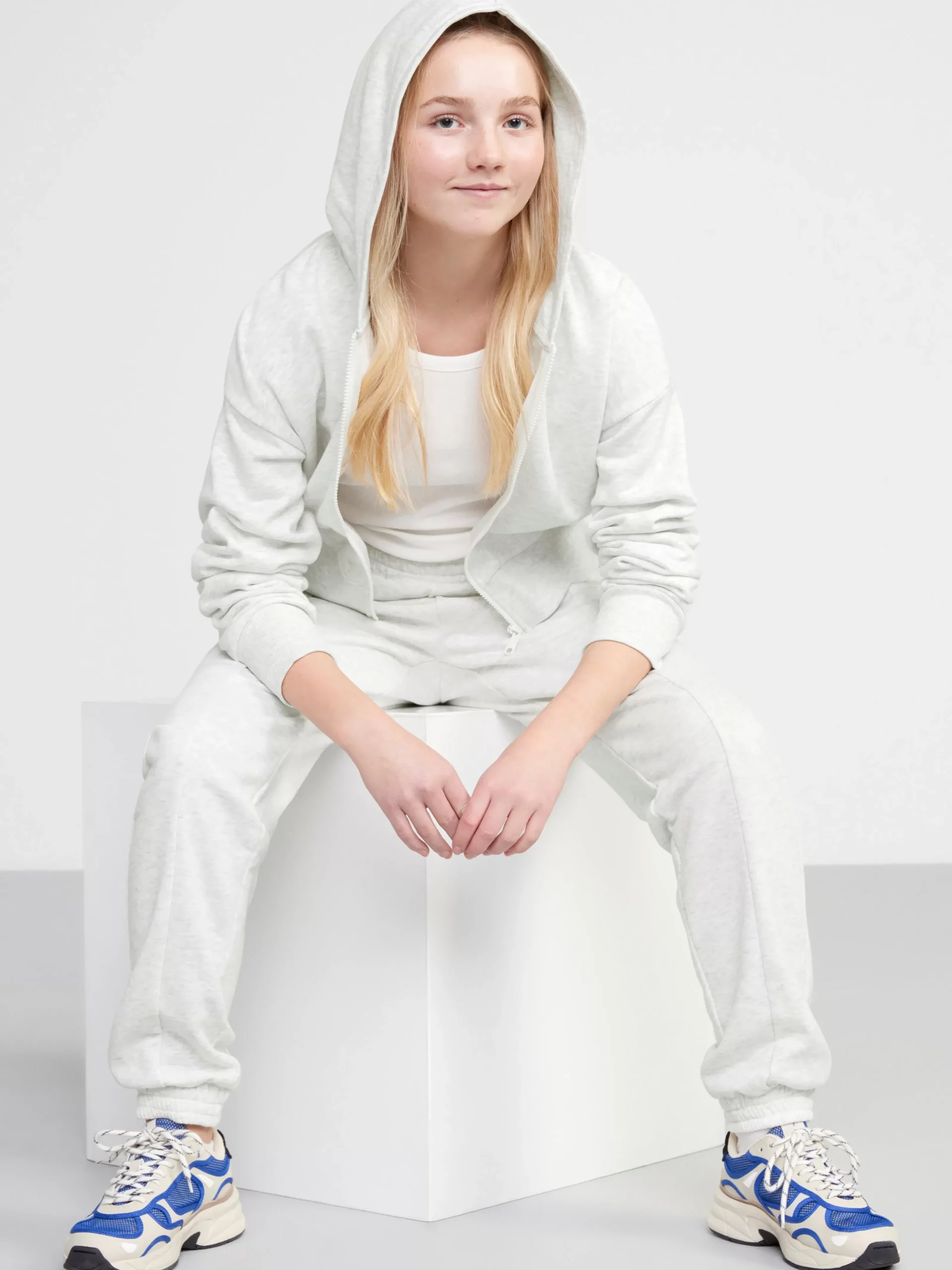 Byxor & Leggings>Lindex Mjukisbyxor Med Borstad Insida Light Grey Melange