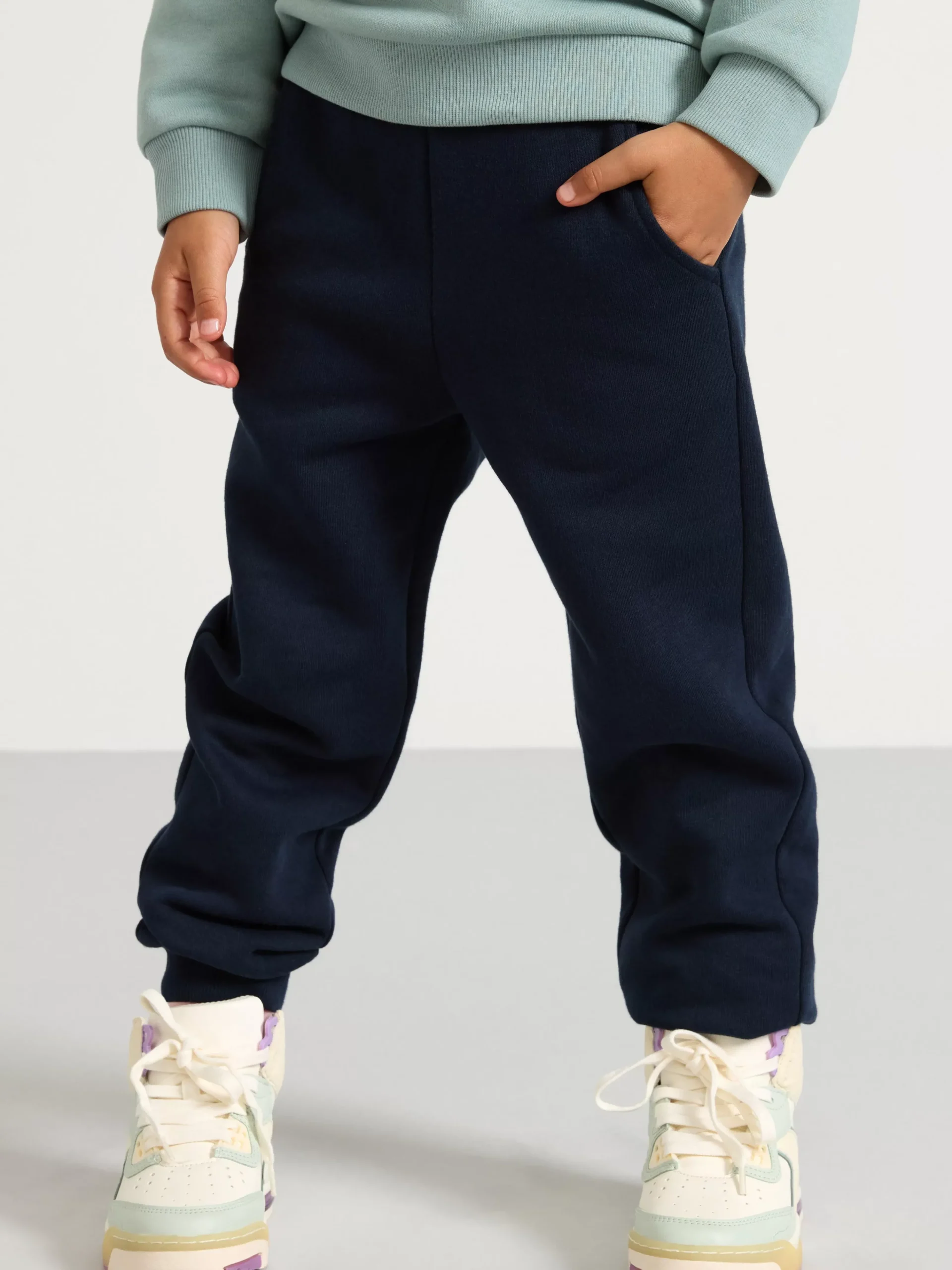 Byxor & Leggings>Lindex Mjukisbyxor Med Borstad Insida Dark Navy