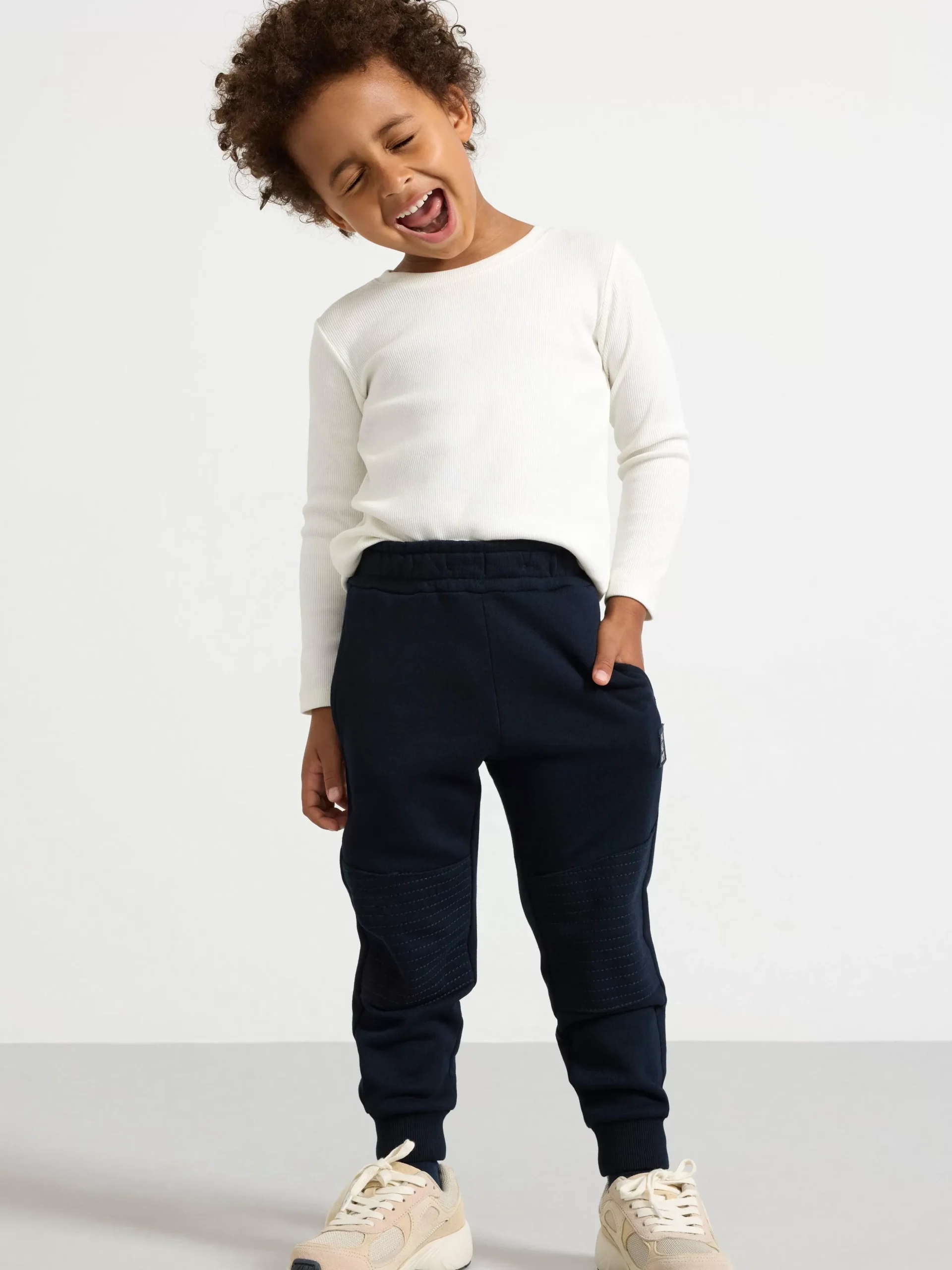 Byxor & Leggings>Lindex Mjukisbyxor Med Forstarkta Knan Dark Navy