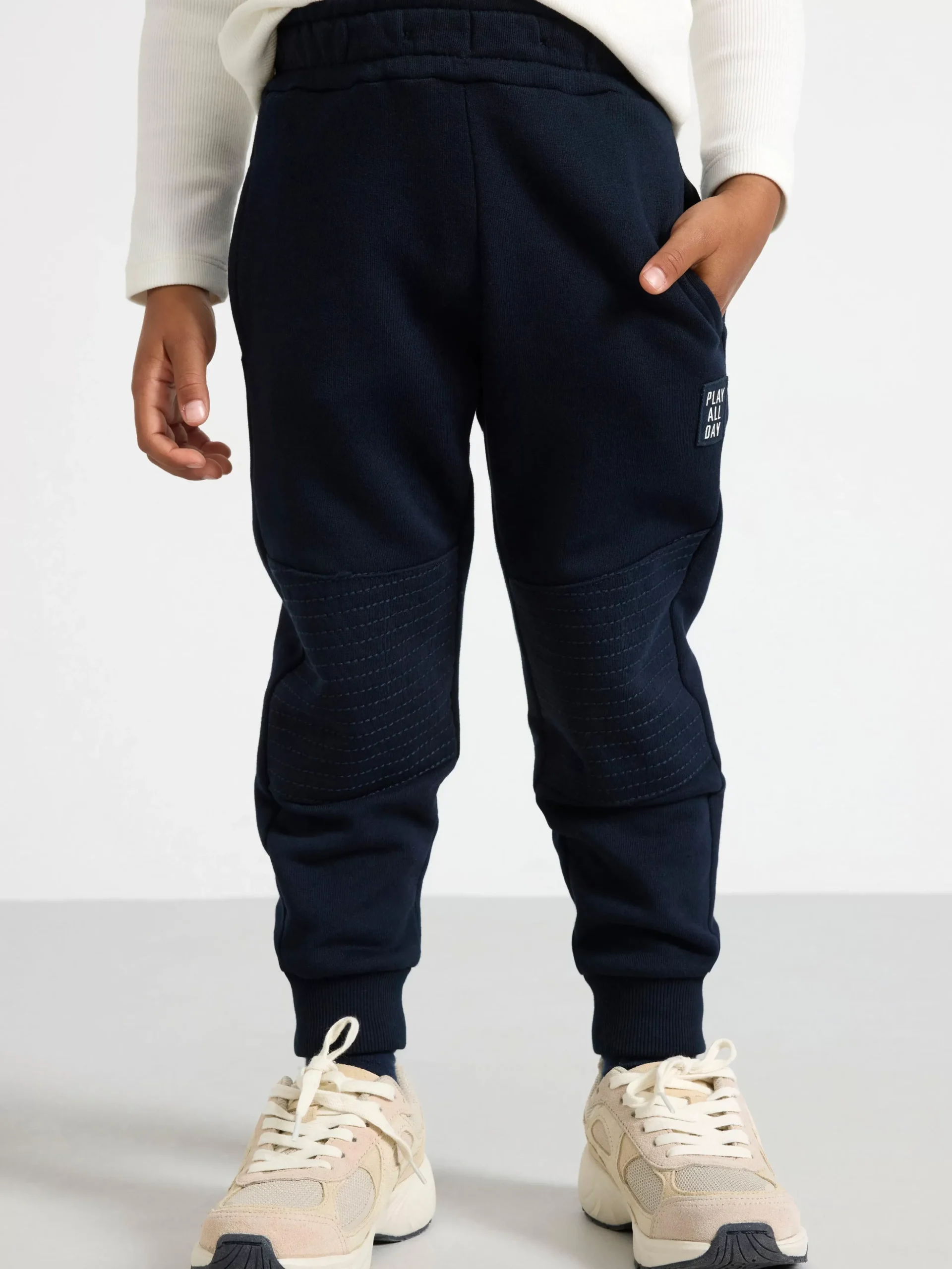 Byxor & Leggings>Lindex Mjukisbyxor Med Forstarkta Knan Dark Navy