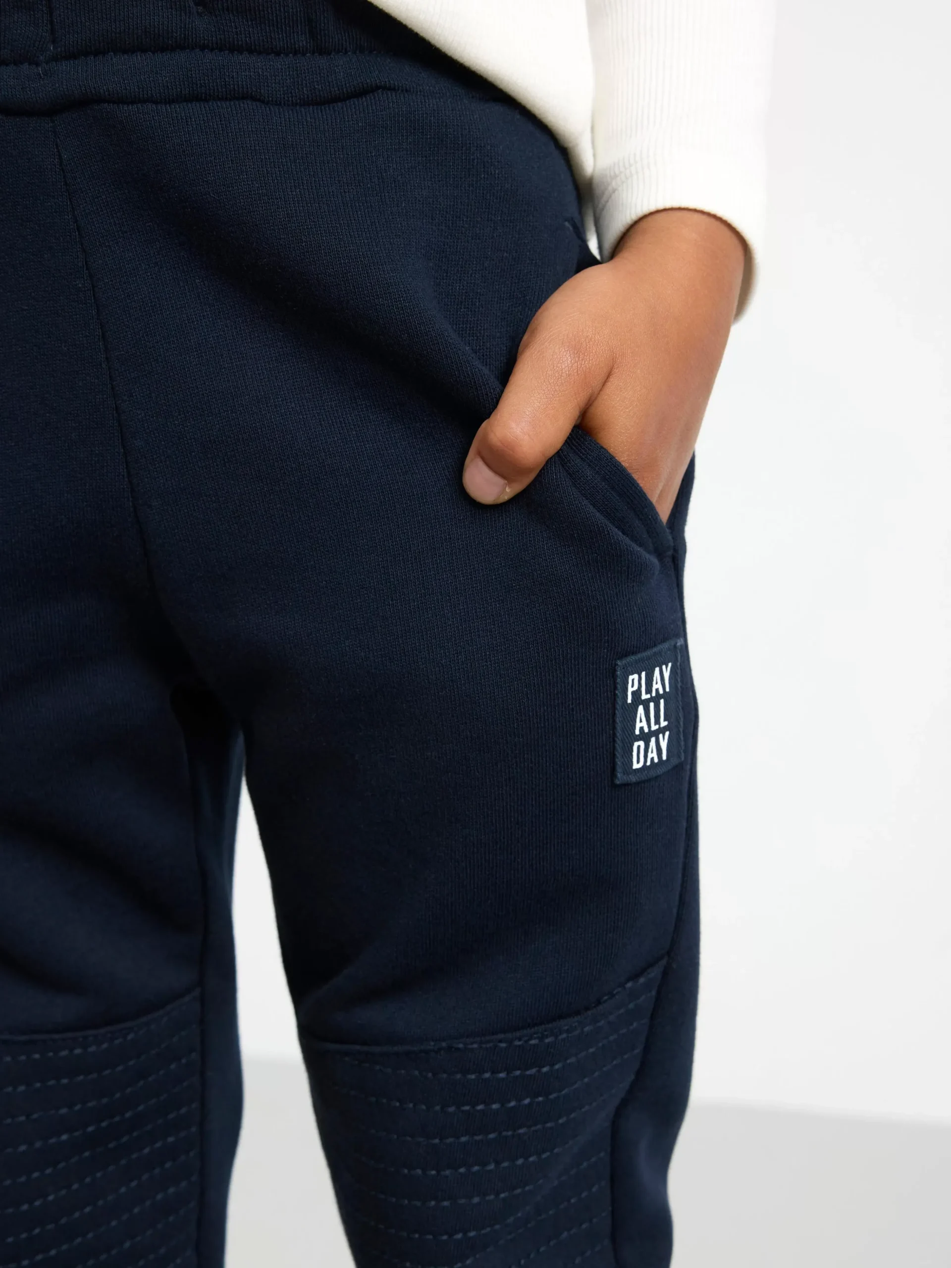 Byxor & Leggings>Lindex Mjukisbyxor Med Forstarkta Knan Dark Navy