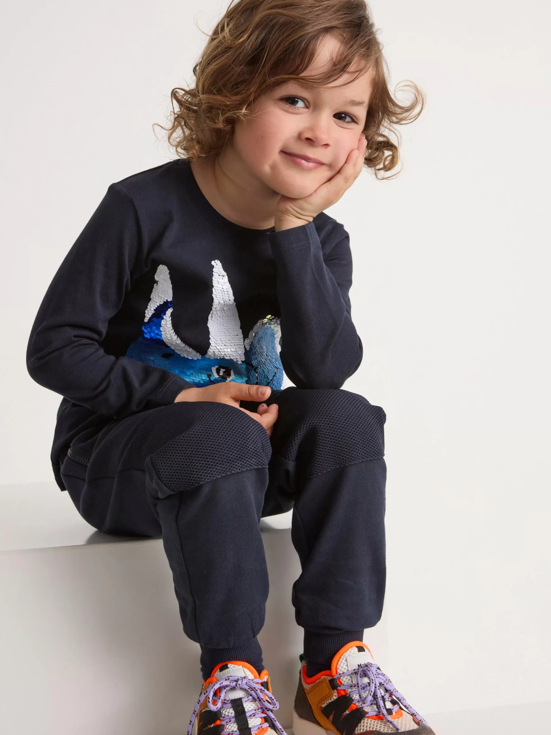 Byxor & Leggings>Lindex Mjukisbyxor Med Lappar I Mesh Pa Knana Dark Navy
