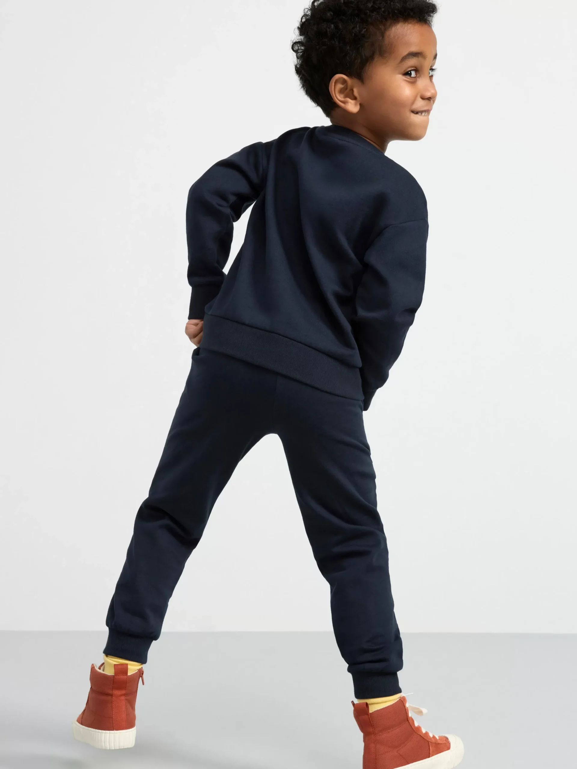 Byxor & Leggings>Lindex Mjukisbyxor Med Monster Och Borstad Insida Dark Navy