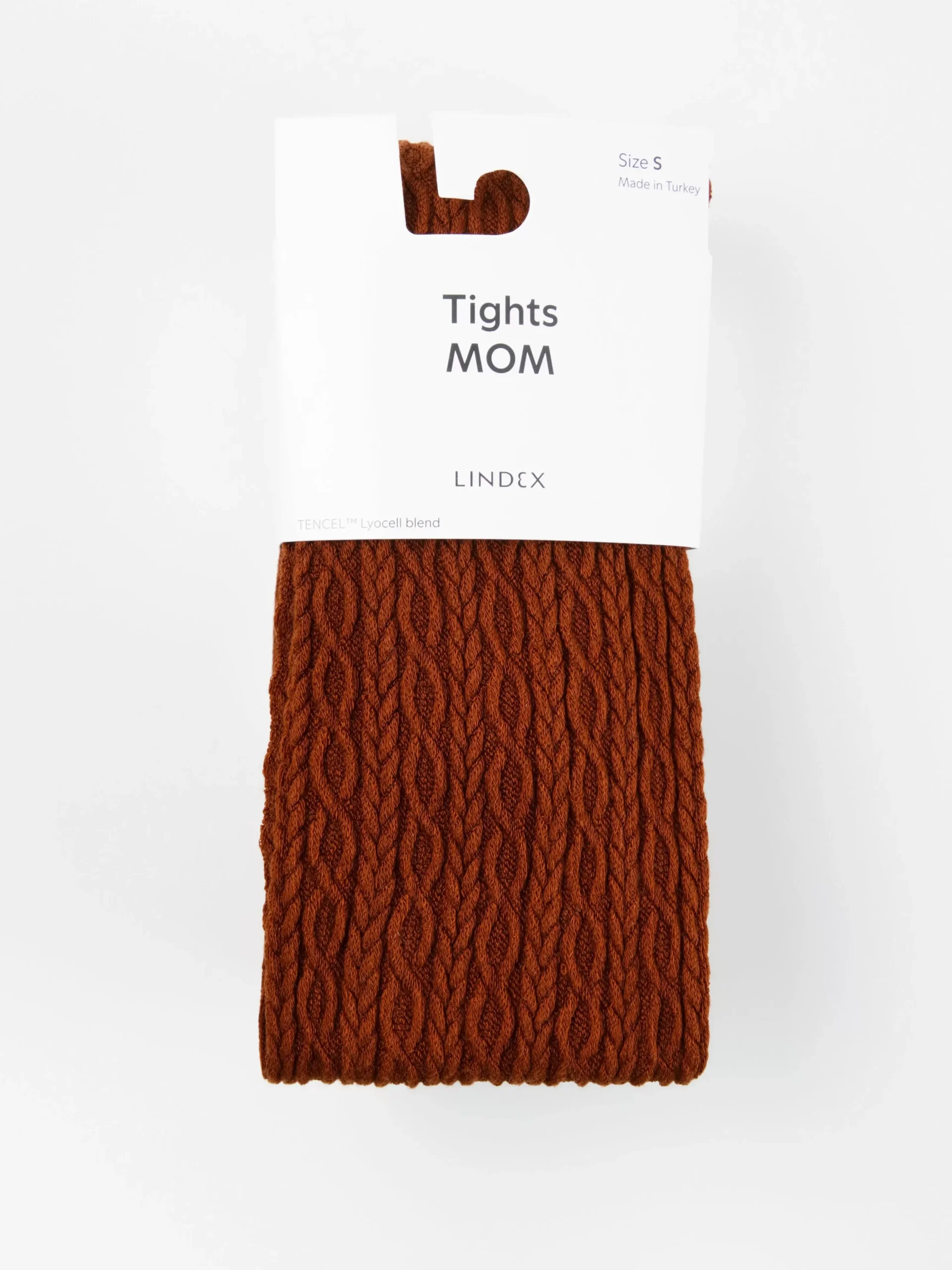 Strumpbyxor & Leggings>Lindex Mom Kabelstickade Strumpbyxor I Lyocell Dark Dusty Orange