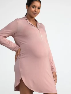 Nattplagg>Lindex Mom Lang Nattskjorta Dusty Pink