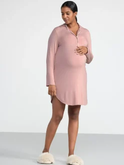 Nattplagg>Lindex Mom Lang Nattskjorta Dusty Pink