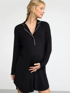 Nattplagg>Lindex Mom Lang Nattskjorta Black