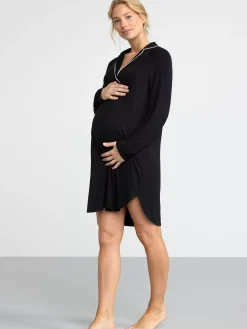 Nattplagg>Lindex Mom Lang Nattskjorta Black