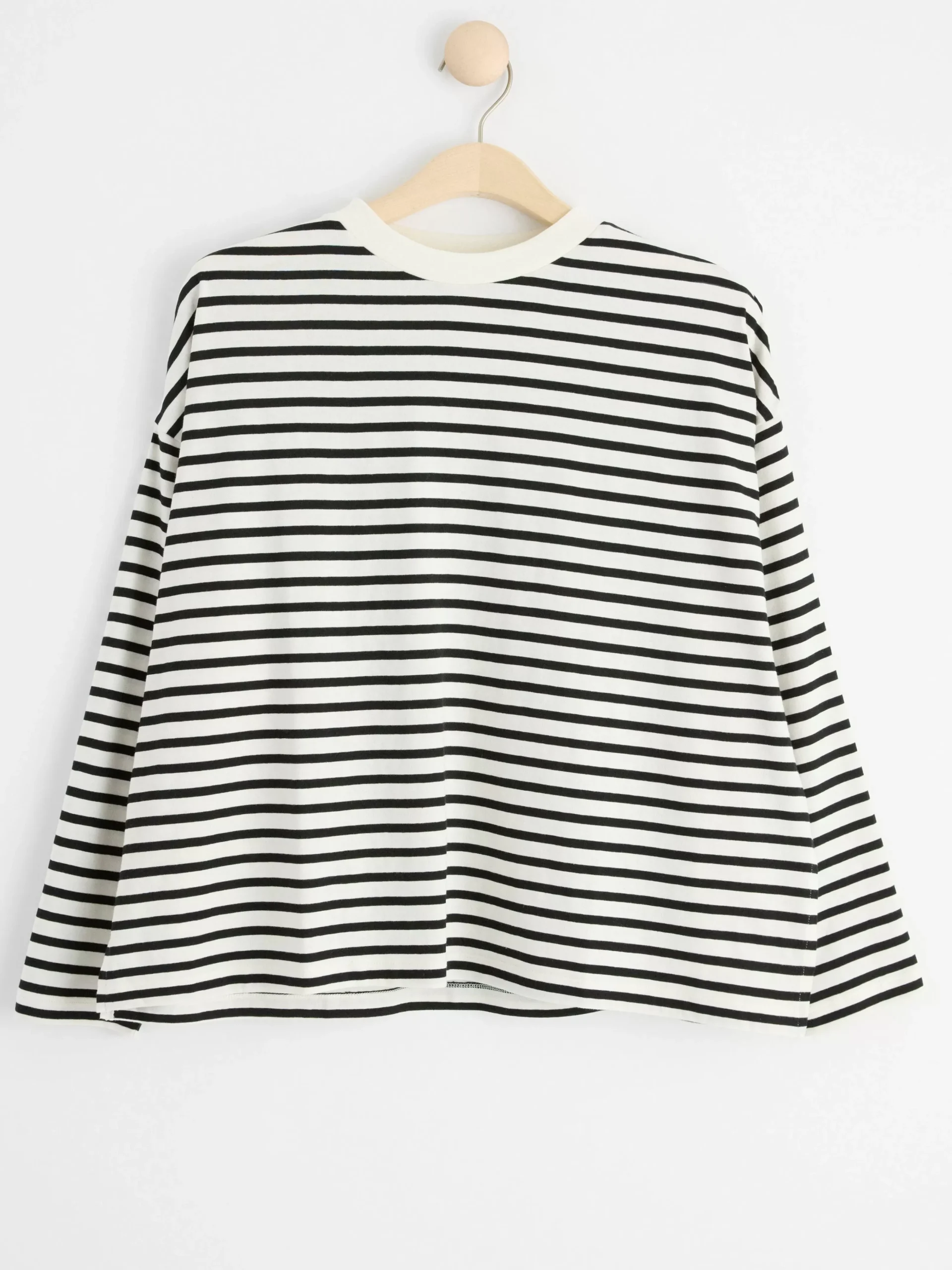 Toppar & T-Shirts>Lindex Mom Langarmad Topp Med Rander Light White