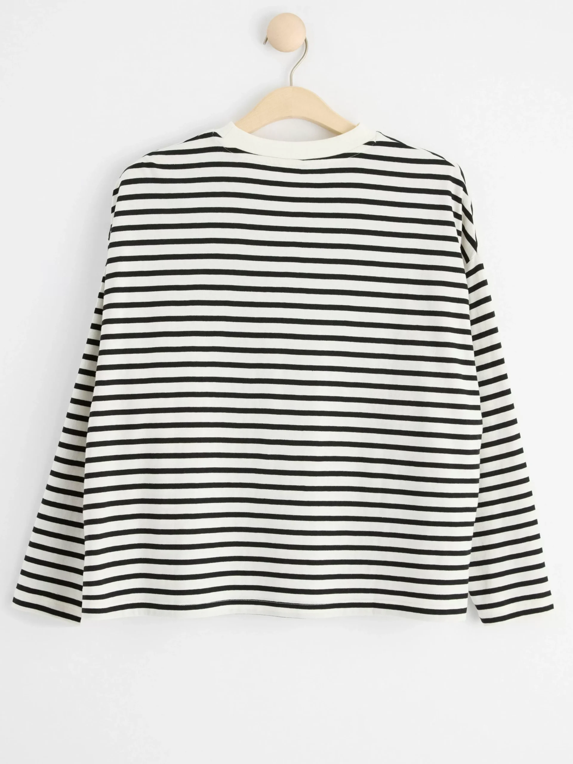 Toppar & T-Shirts>Lindex Mom Langarmad Topp Med Rander Light White