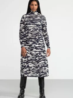 Klänningar>Lindex Mom Monstrad Klanning Med Lang Arm Dark Blue