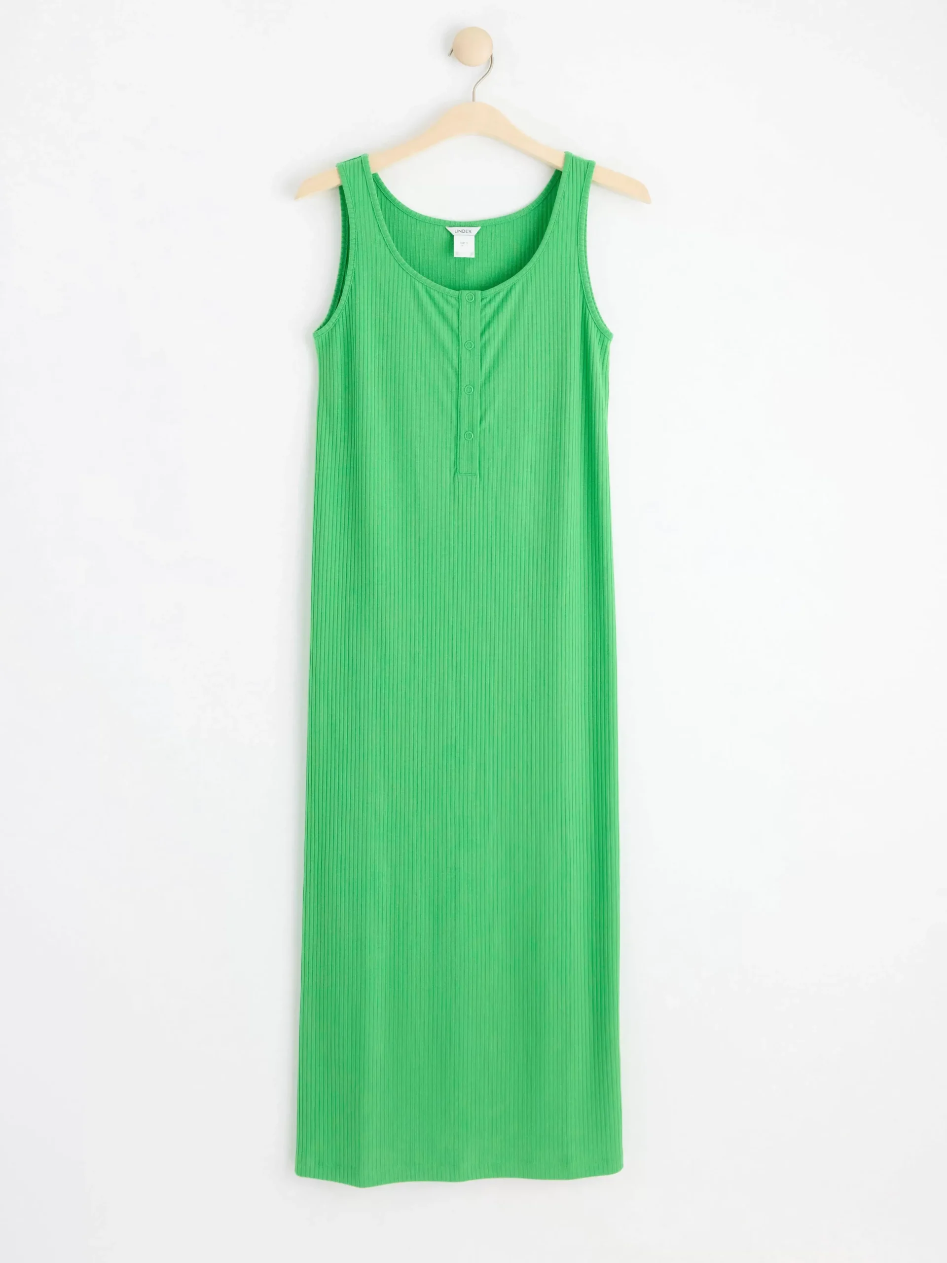 Klänningar>Lindex Mom Ribbad Trikaklanning Strong Green