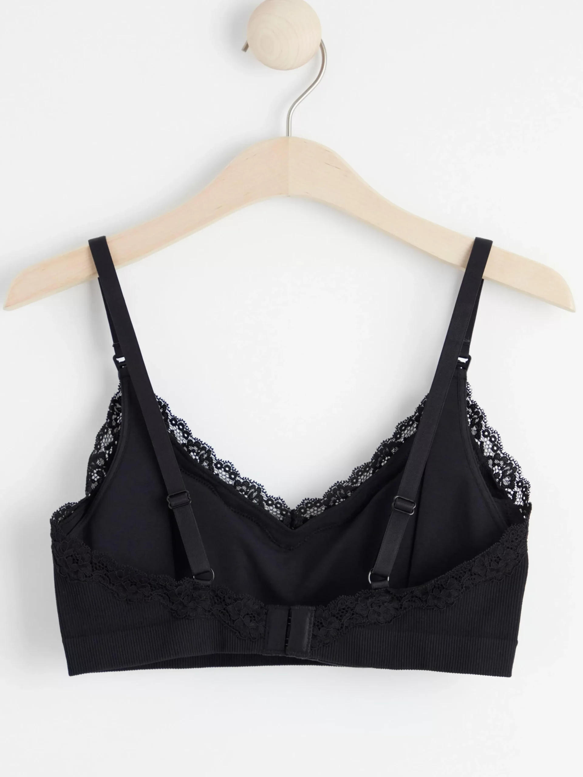 Bh>Lindex Mom Seamless Ribbad Amnings Bh Med Spets Black