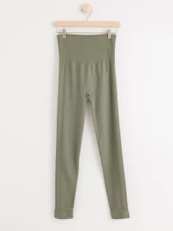 Träningskläder>Lindex Mom Seamless Traningstights Dark Green