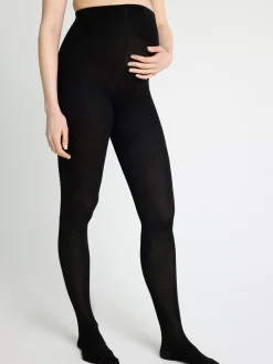 Strumpbyxor & Leggings>Lindex Mom Strumpbyxa I Merinoullblandning Black