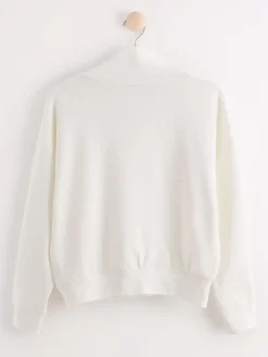 Toppar & T-Shirts>Lindex Mom Sweatshirt Med Halvpolo Light Dusty White