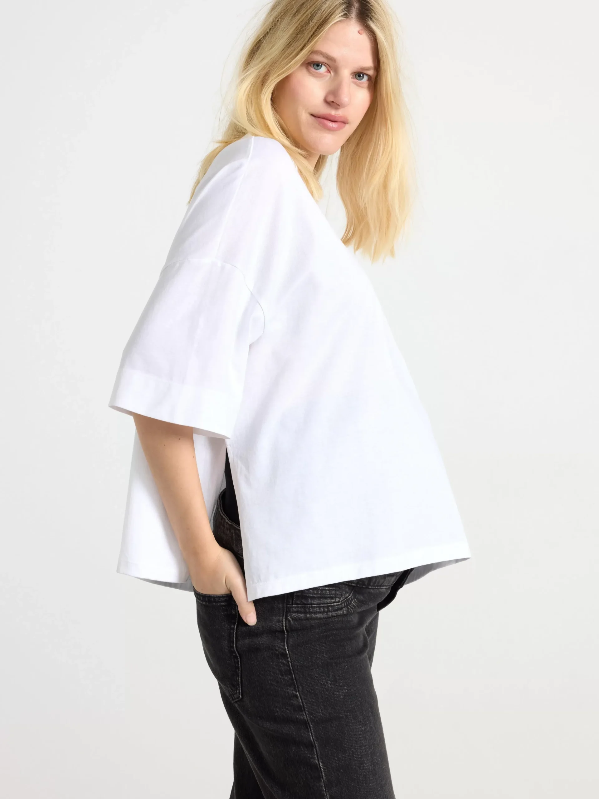 Toppar & T-Shirts>Lindex Mom T-Shirt I Bomull White