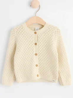 Tröjor & Cardigans>Lindex Monsterstickad Cardigan Light Beige