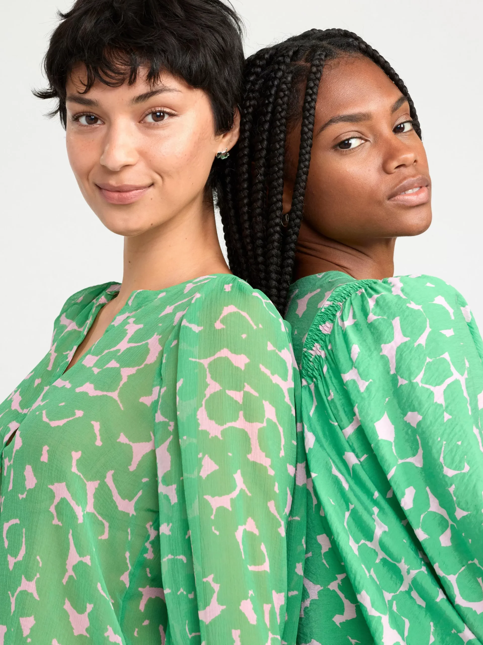 Blusar & Skjortor>Lindex Monstrad Blus I Chiffong Green