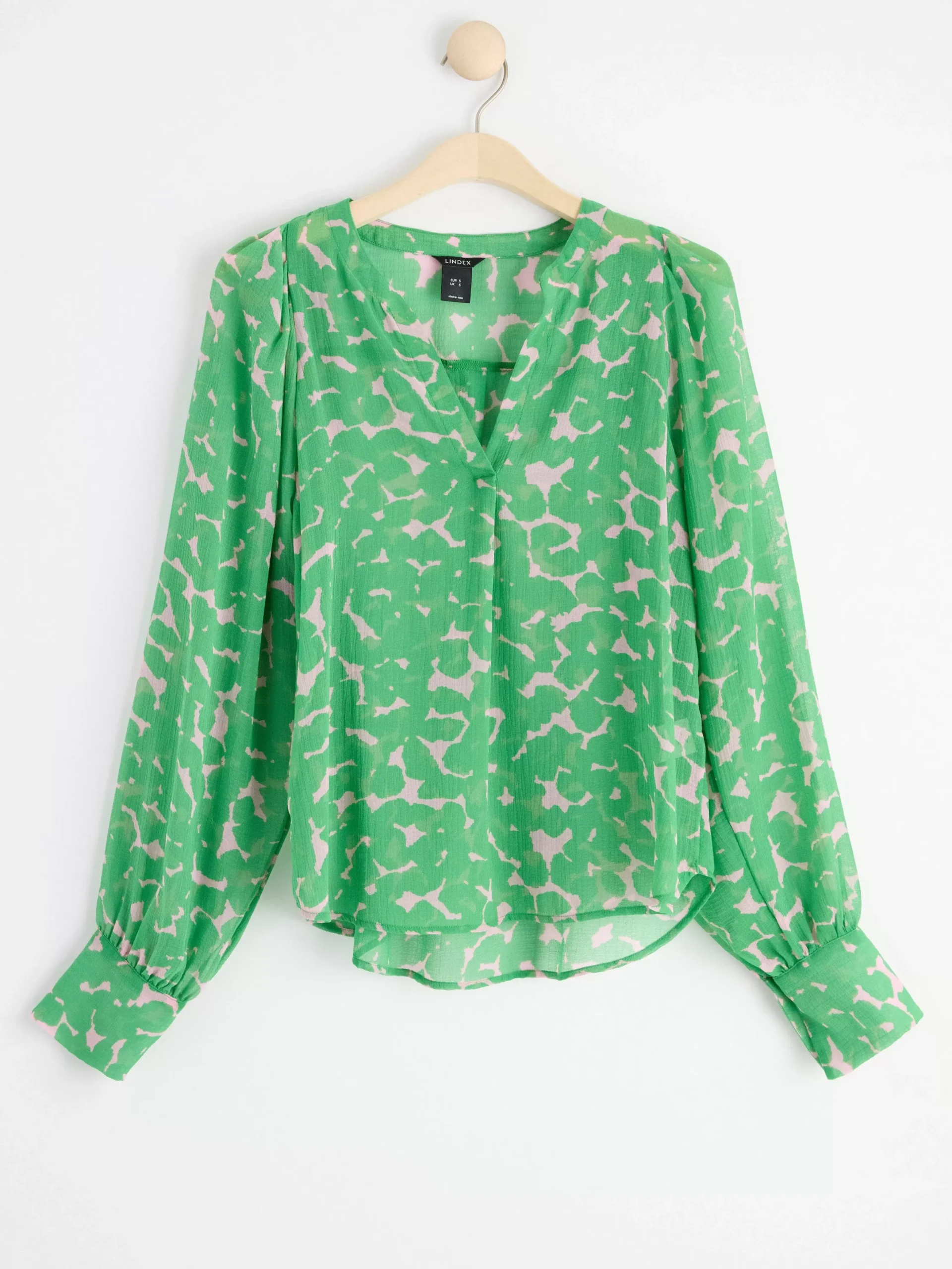 Blusar & Skjortor>Lindex Monstrad Blus I Chiffong Green