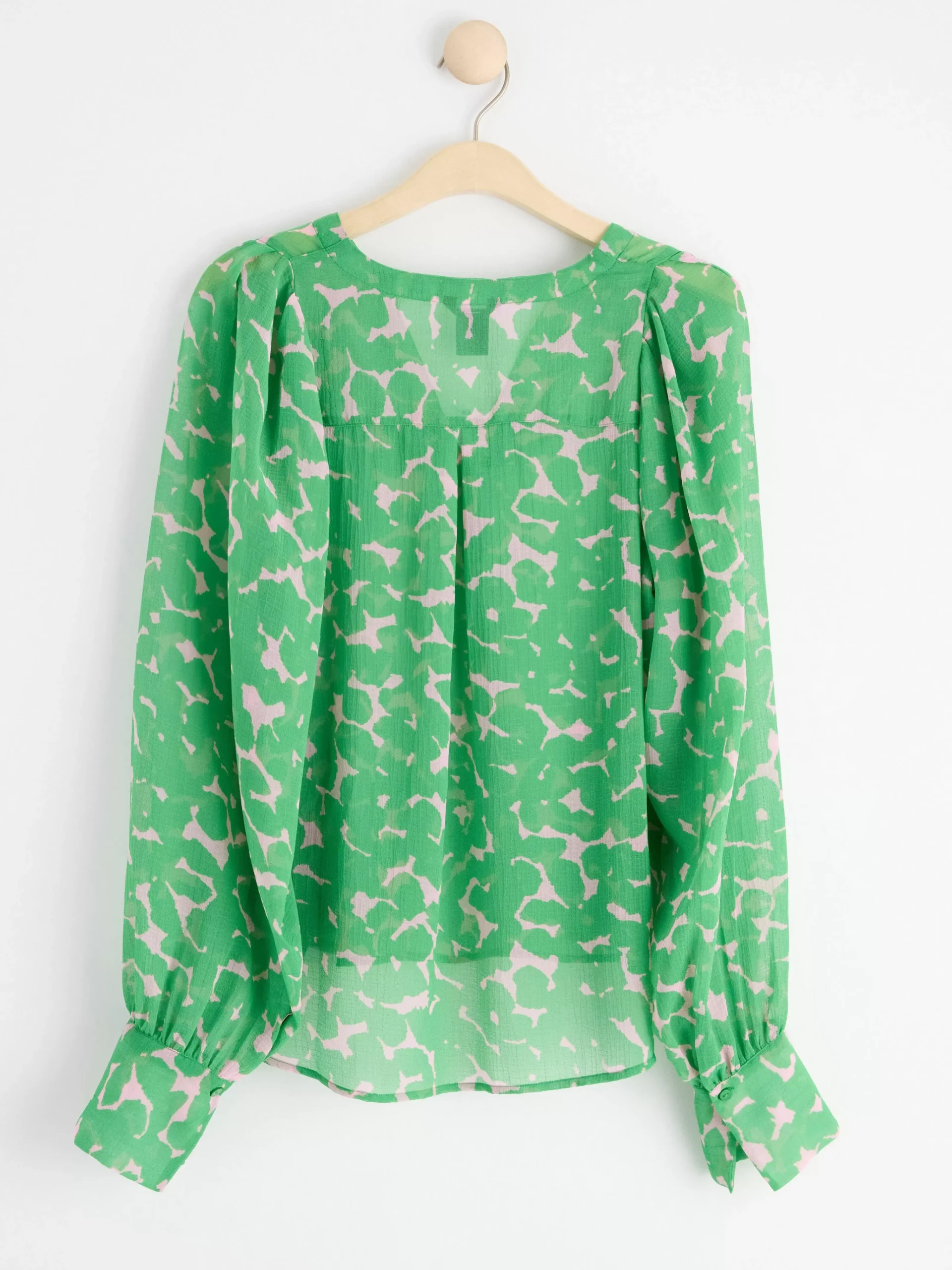 Blusar & Skjortor>Lindex Monstrad Blus I Chiffong Green