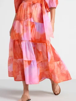 Kjolar>Lindex Monstrad Bomullskjol Pink