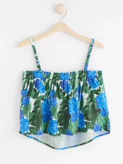 Toppar & T-Shirts>Lindex Monstrad Croppad Topp Blue