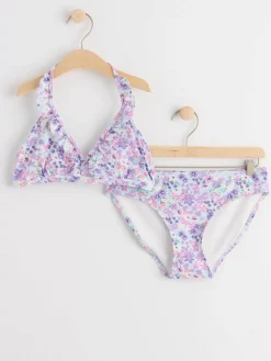Badkläder & Uv>Lindex Monstrad Halterneck Bikini Med Volanger Light Lilac