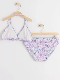 Badkläder & Uv>Lindex Monstrad Halterneck Bikini Med Volanger Light Lilac