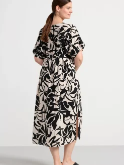 Klänningar>Lindex Monstrad Kaftanklanning Black