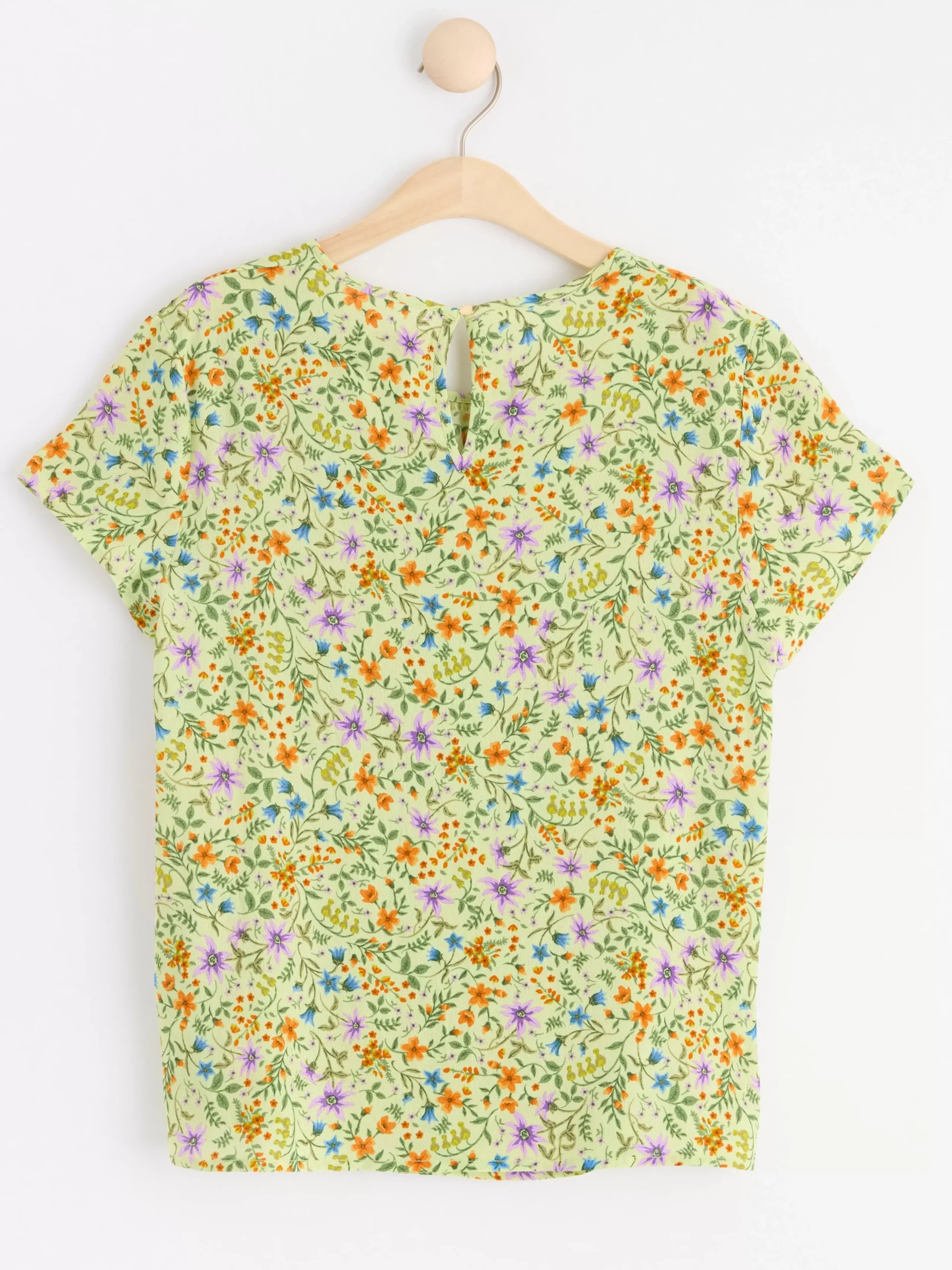 Toppar & T-Shirts>Lindex Monstrad Kortarmad Blus Light Dusty Yellow