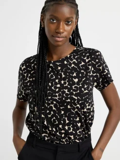 Toppar & T-Shirts>Lindex Monstrad Kortarmad Topp Black