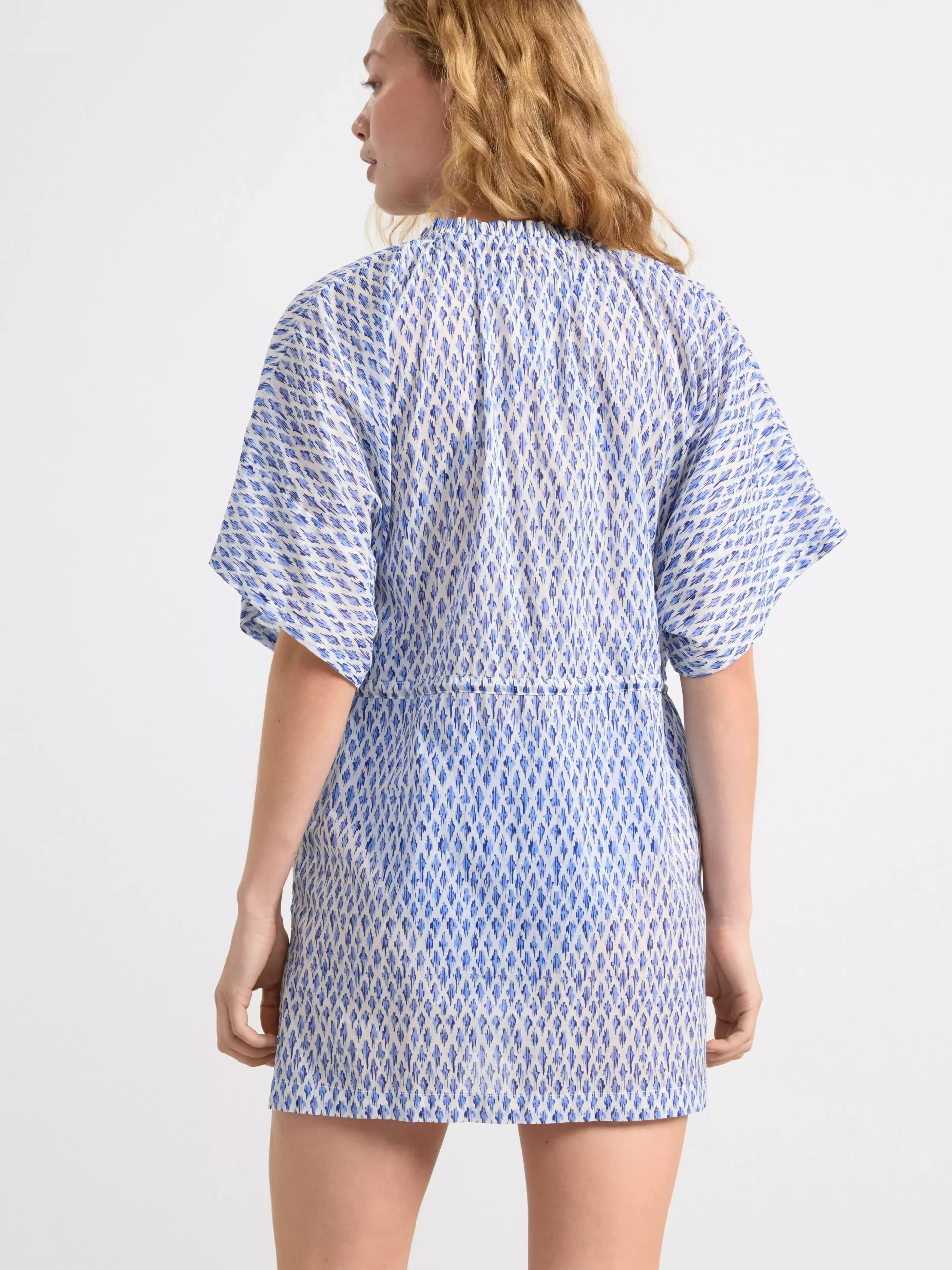 Blusar & Skjortor>Lindex Monstrad Kortarmad Tunika Chambray Blue