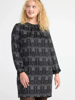 Klänningar>Lindex Monstrad Langarmad Klanning Black