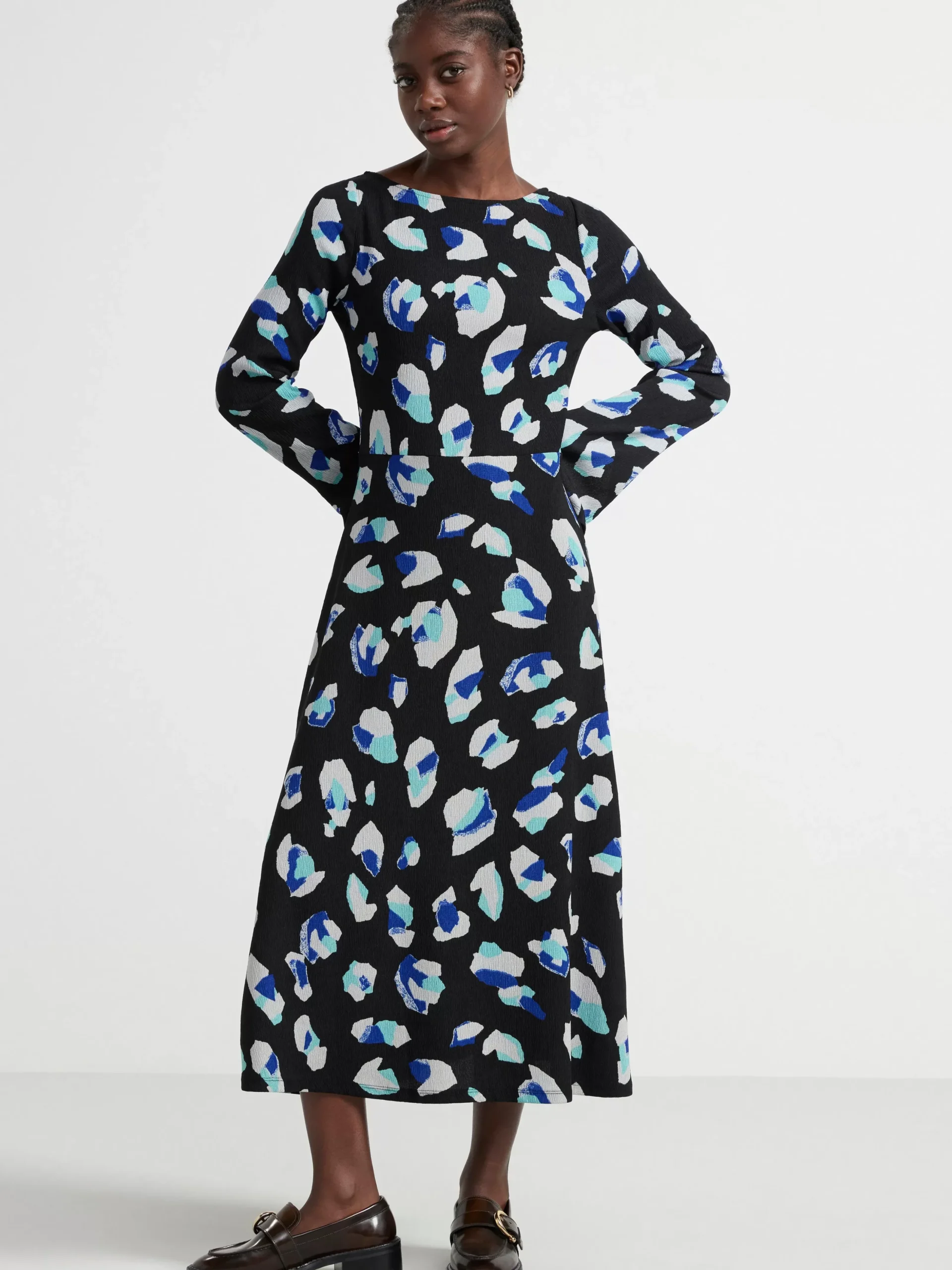 Klänningar>Lindex Monstrad Langarmad Klanning Black