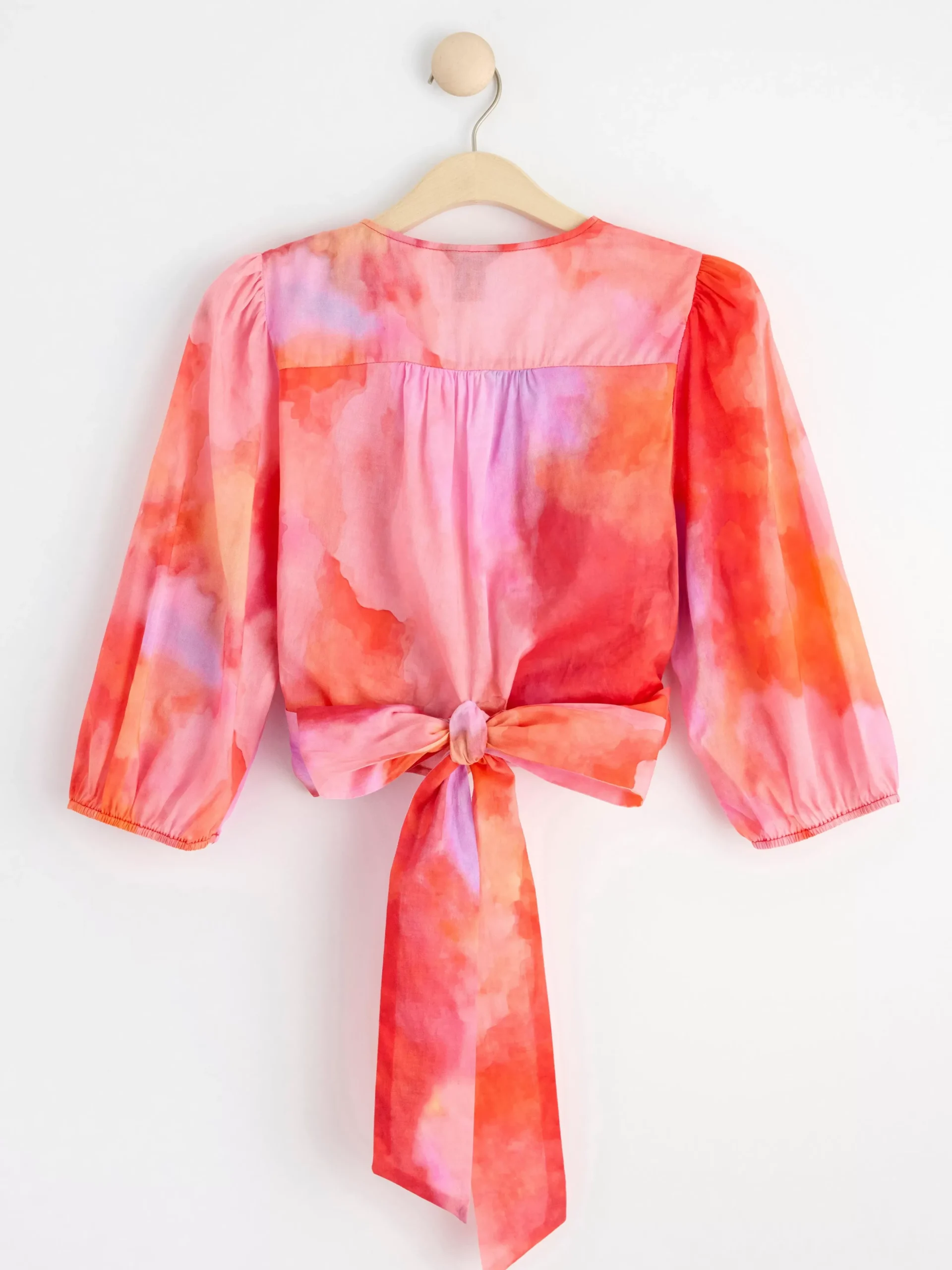 Blusar & Skjortor>Lindex Monstrad Omlottblus Med Puffarm Pink