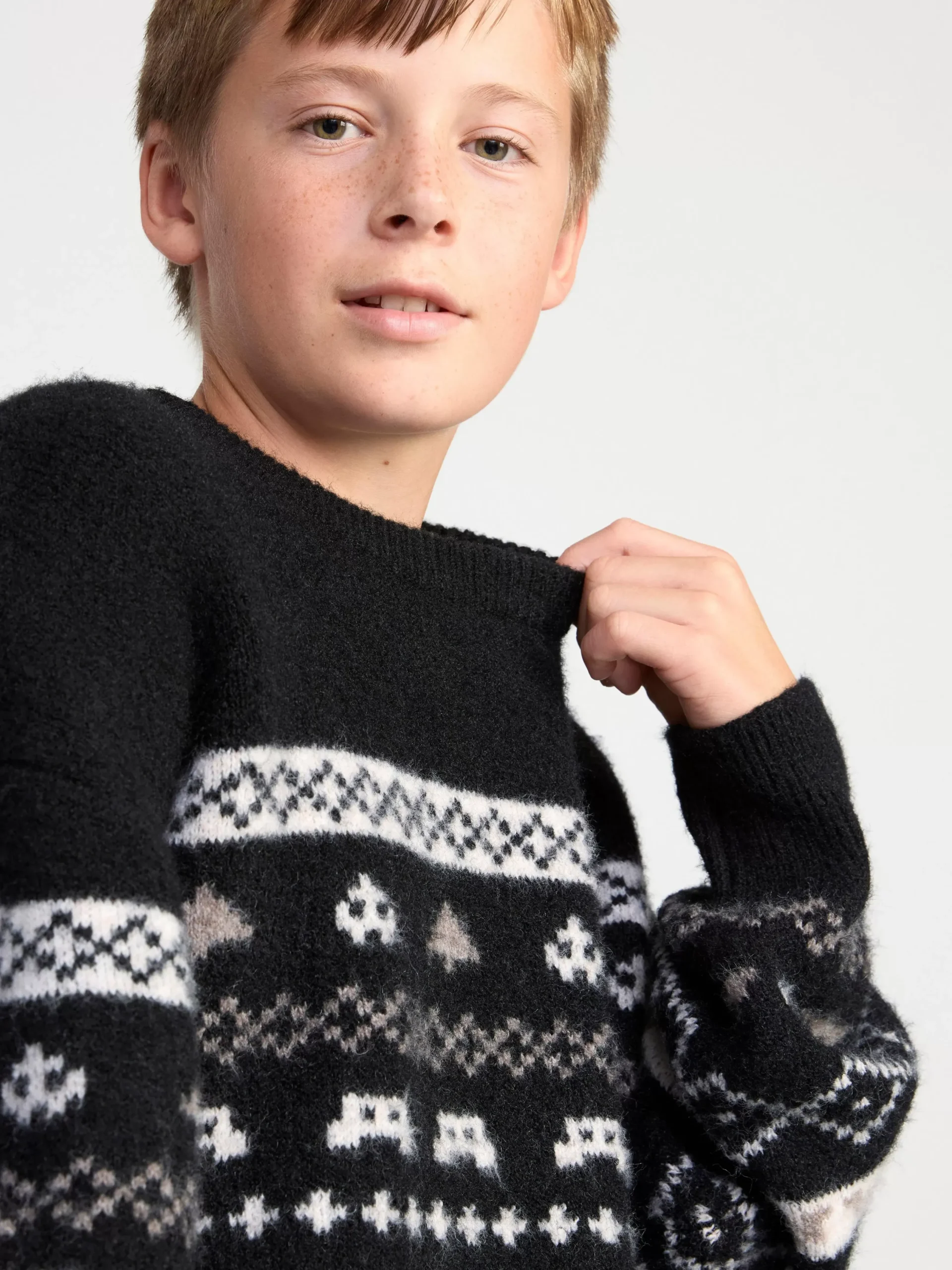 Tröjor & Cardigans>Lindex Monstrad Stickad Troja Black