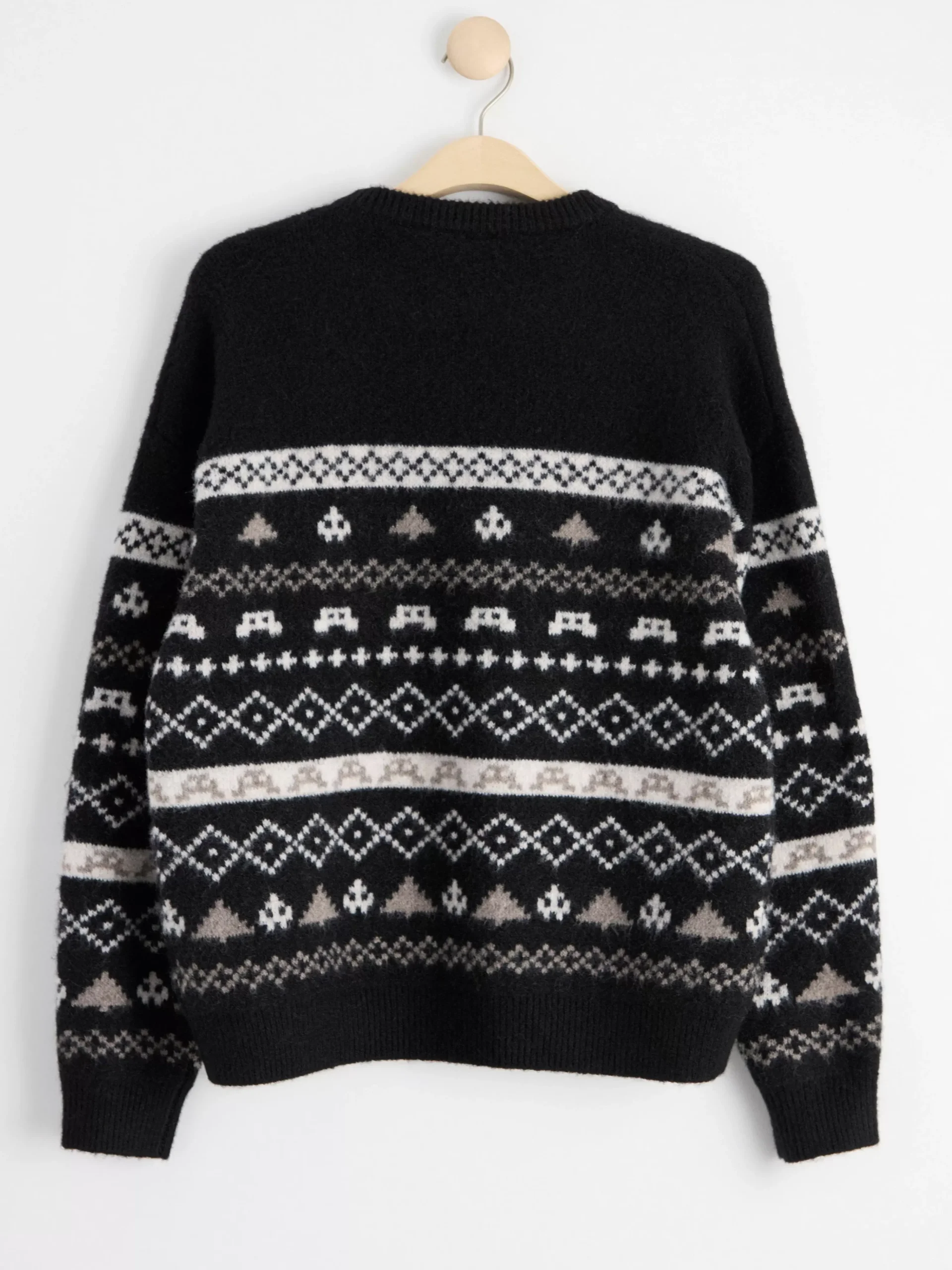 Tröjor & Cardigans>Lindex Monstrad Stickad Troja Black