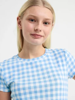 Toppar & T-Shirts>Lindex Monstrad T-Shirt Light Dusty Blue