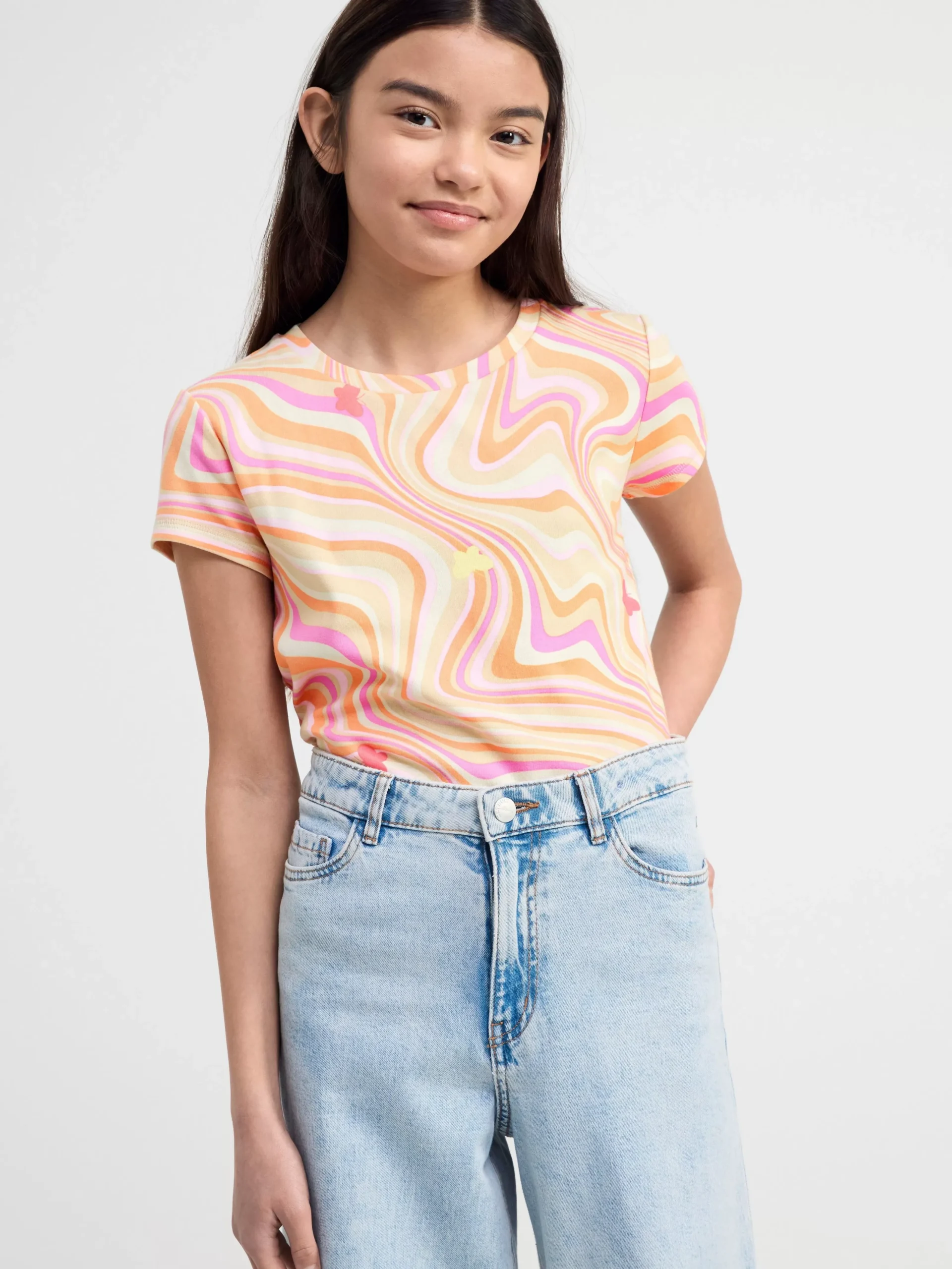 Toppar & T-Shirts>Lindex Monstrad T-Shirt Beige