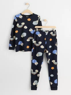 Nattplagg>Lindex Monstrat Pyjamasset Dark Navy