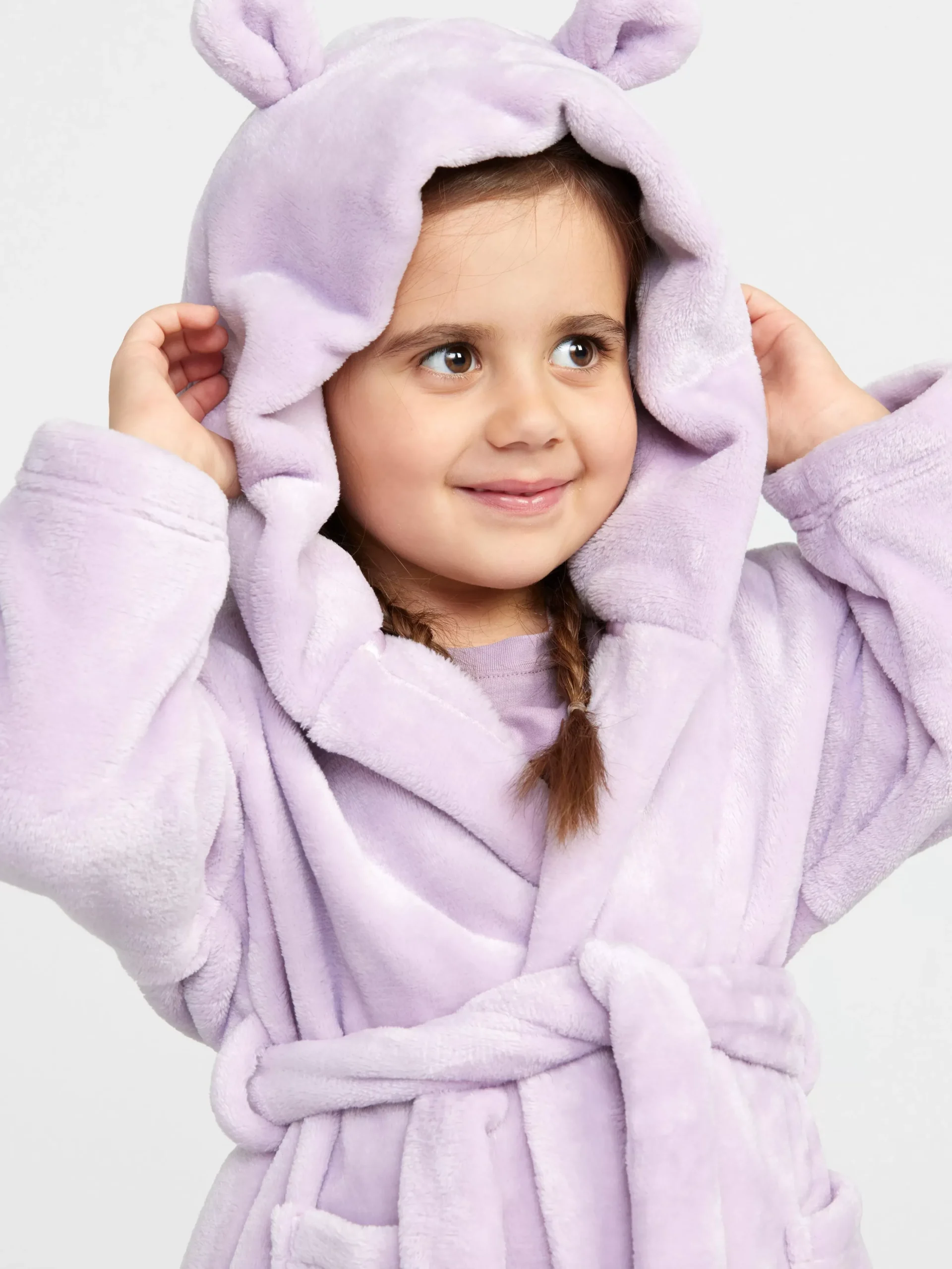 Nattplagg>Lindex Morgonrock I Fleece Med Oron Lilac