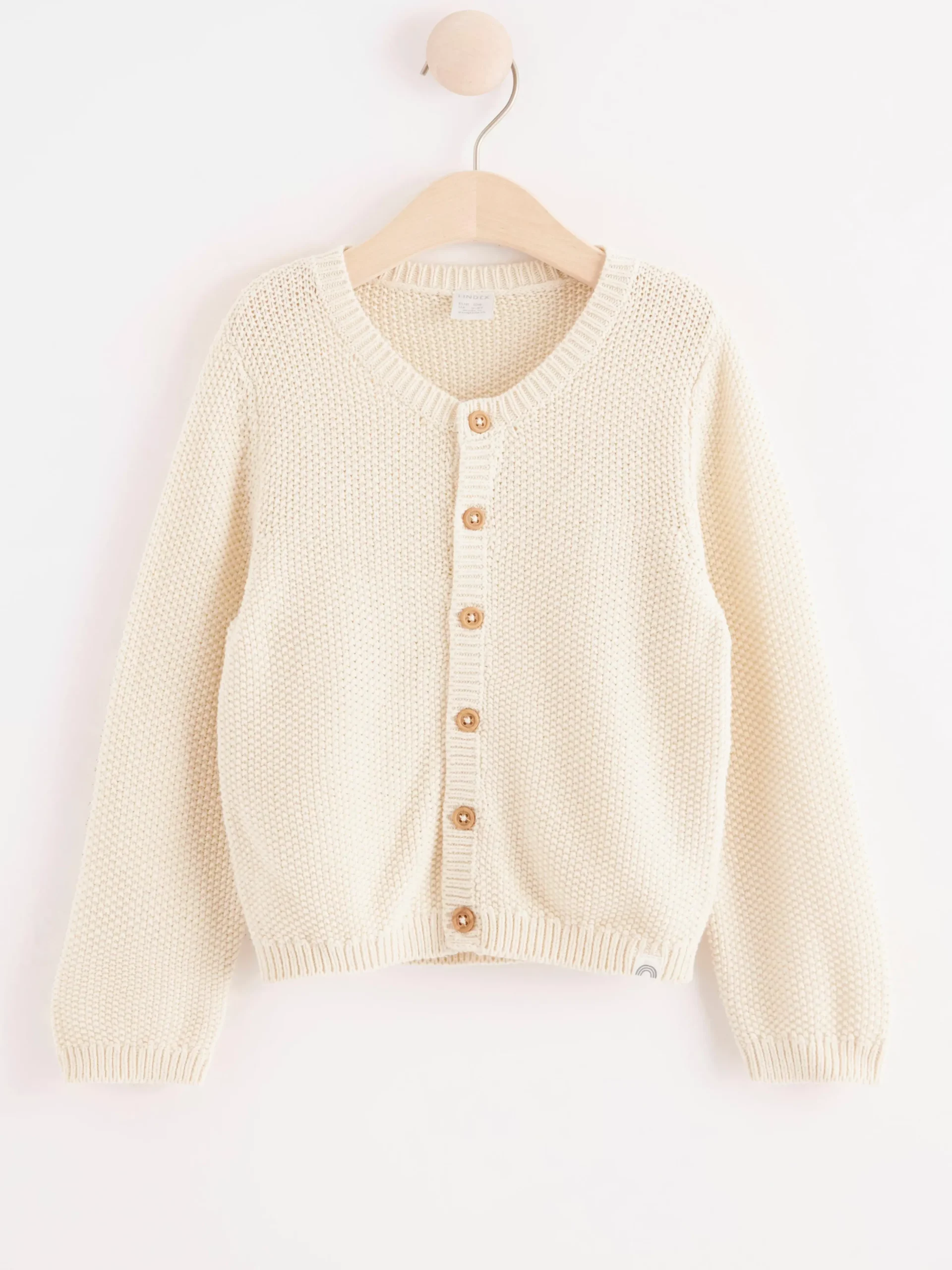 Tröjor & Cardigans>Lindex Mosstickad Cardigan Light Beige