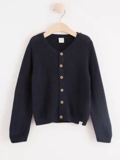 Tröjor & Cardigans>Lindex Mosstickad Cardigan Navy